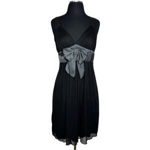 EnFocus Studio Y2K Babydoll Knee Length Dress Black Gray Bow Sz 10 Cocktail